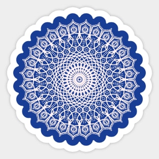 Modern White Mandala Pattern Design Sticker